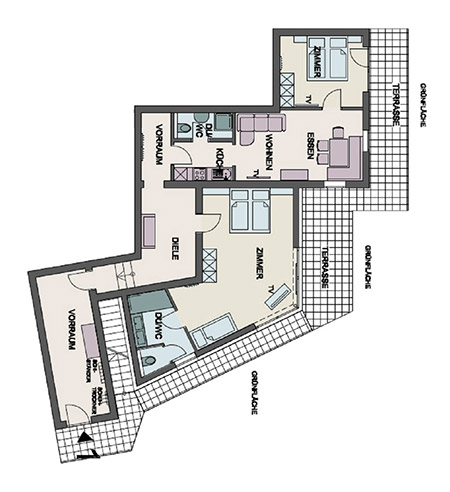 Apartment 1 - Grundriss